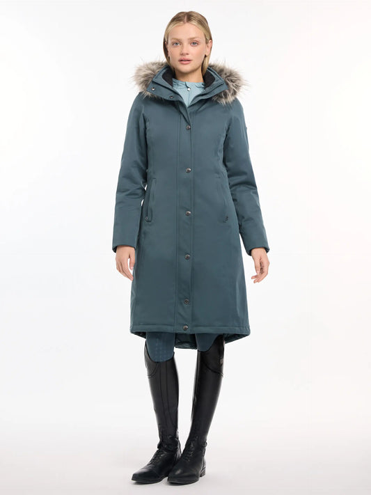 Lemieux Anya Waterproof Long Riding Coat Petrol