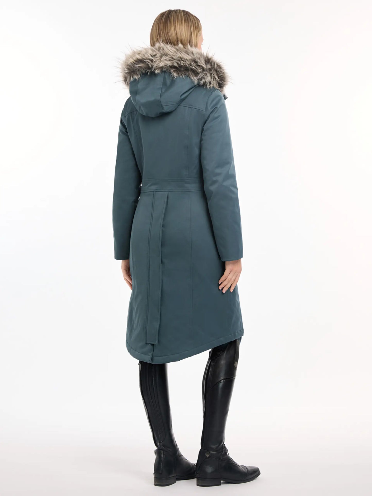 Lemieux Anya Waterproof Long Riding Coat Petrol