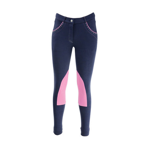 HY Darcy Diamante Jodhpurs Navy/Pink