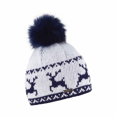 Sabbot Knit Reindeer Hat White/Navy