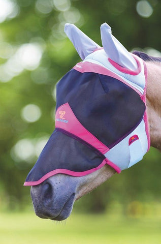 Shires Motion Fly Mask Ears & Nose Pink
