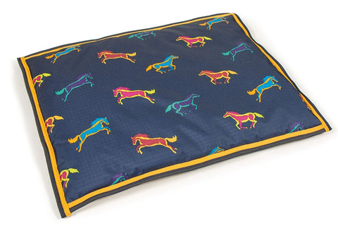 Shires Waterproof Dog Bed Horse Print